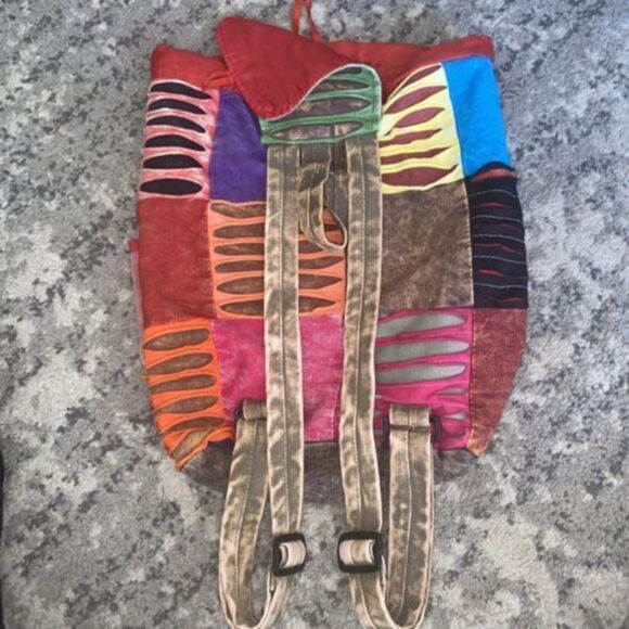 Jessica Taylor Boho Hippie Backpack Bag - Picture 3 of 8